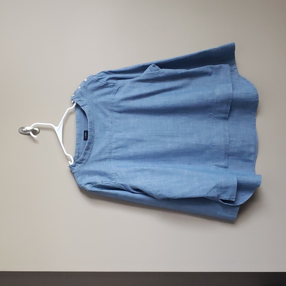 J Crew Chambray High Low Blouse